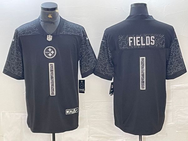 Men Pittsburgh Steelers #1 Fields 2024 Nike Black RFLCTV Limited NFL Jersey->pittsburgh steelers->NFL Jersey